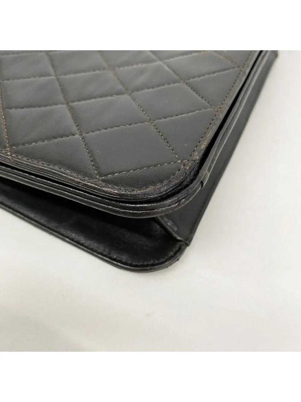 Chanel Shoulder Bag Quilted Lambskin Black Gold